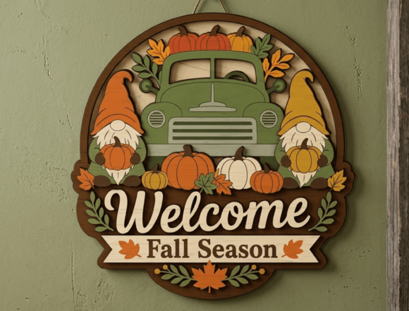 Download Fall Season Gnome Truck Door Sign Custom - Custom Collection