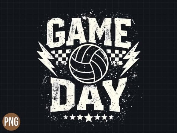 Download Game Day Distressed Volleyball PNG Shirt - Volleyball Collection