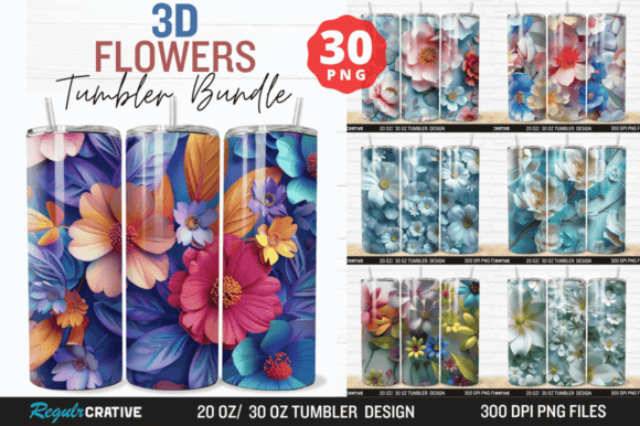 Download 3D Flowers Tumbler Wrap Bundle - 3d flowers tumbler Collection