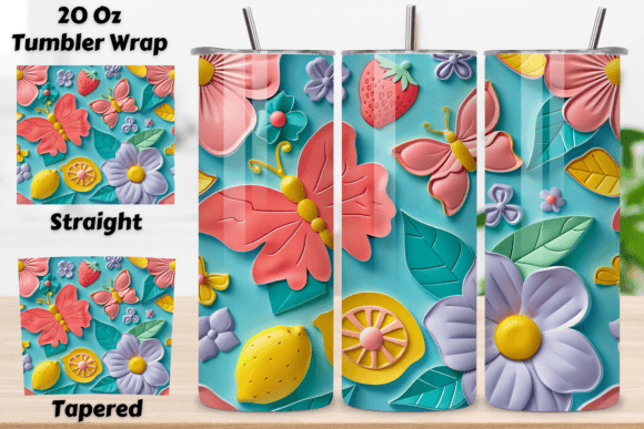 Download Spring 3D Flowers Tumbler Wrap | Seamles - 3d flowers tumbler Collection