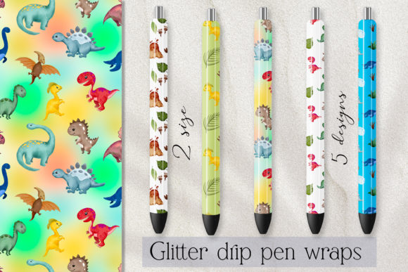 Download Dinosaur Epoxy Pen Wraps Bundle 5 Waters - Epoxy pen wraps Collection